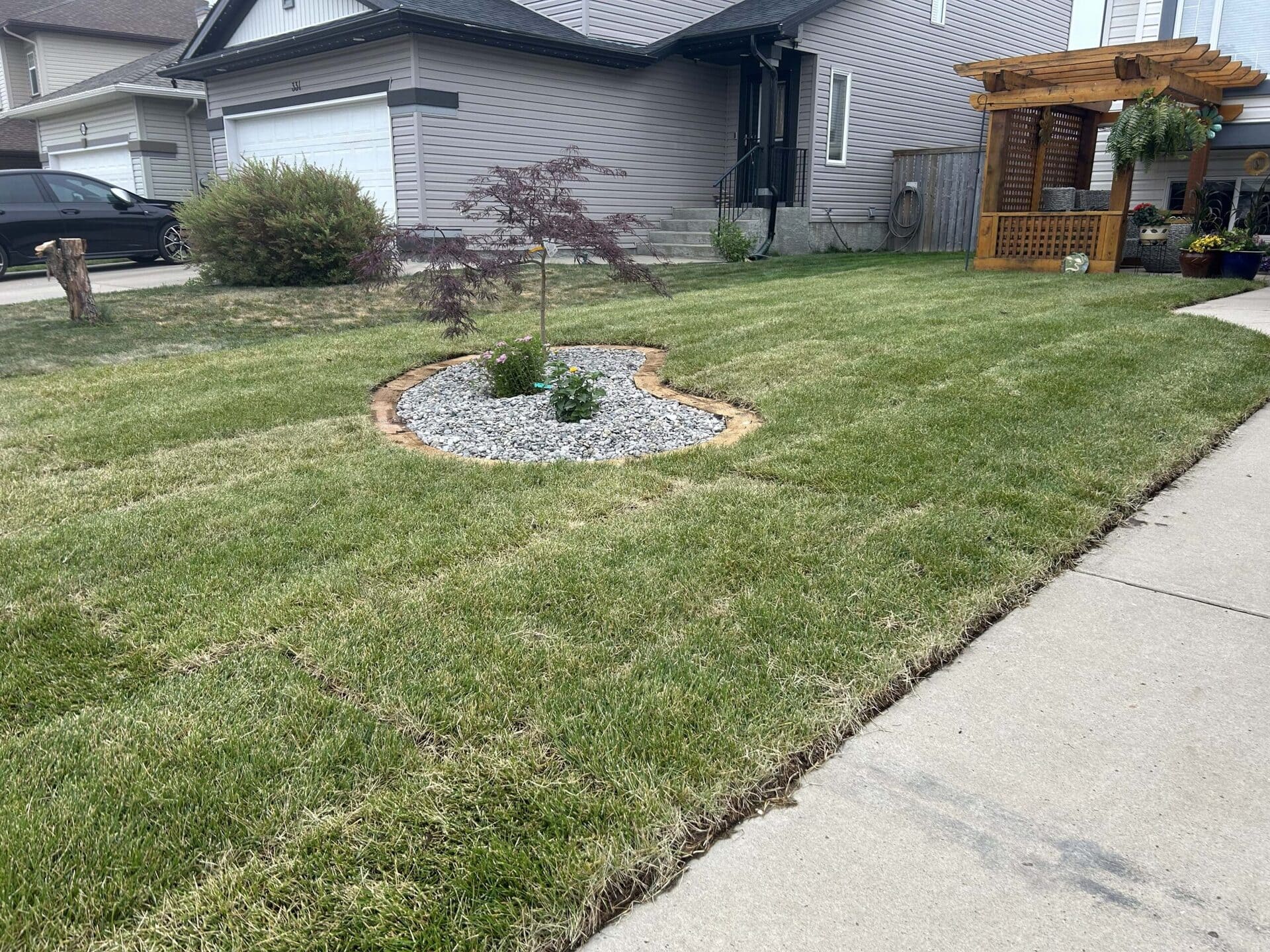 Sod installation project by Green Pro Landscaping in Lethbridge, Alberta