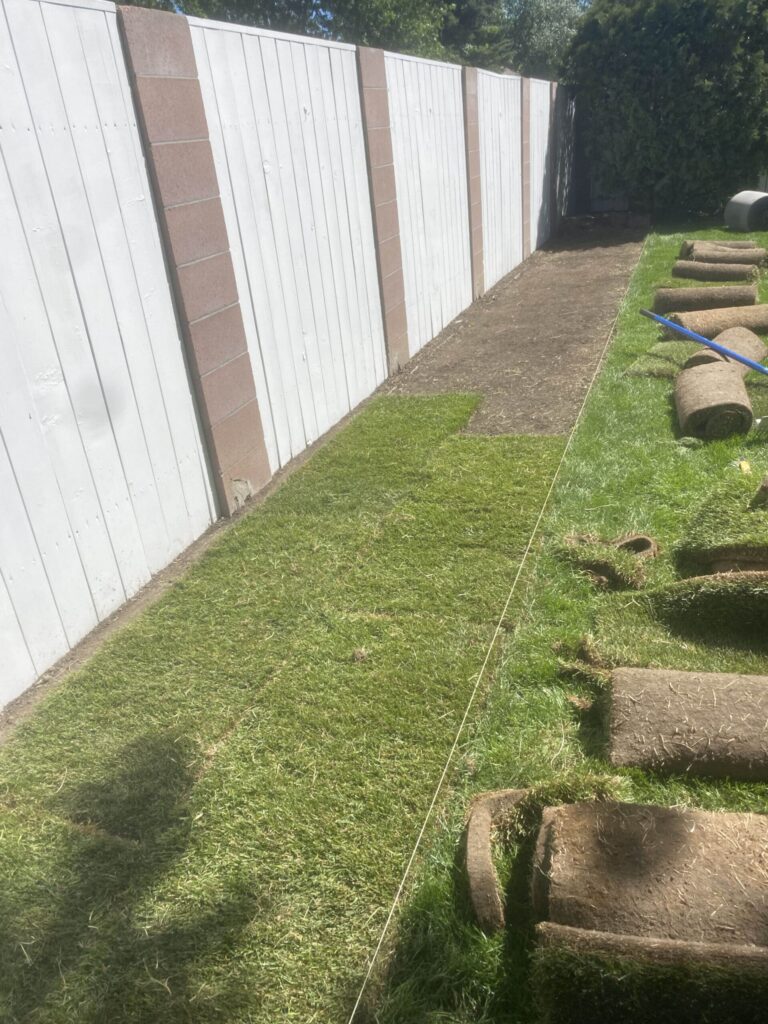 Sod installation project by Green Pro Landscaping in Lethbridge, Alberta