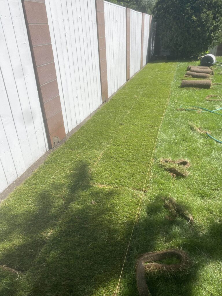 Sod installation project by Green Pro Landscaping in Lethbridge, Alberta