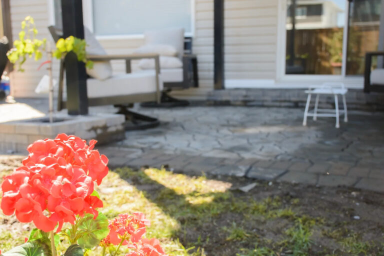Backyard paver patio in Lethbridge