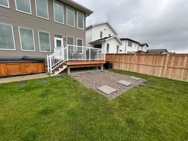 Full backyard landscaping project in Lethbridge