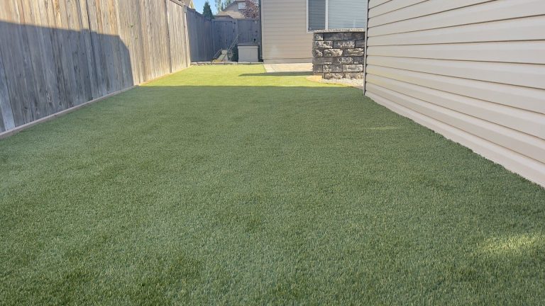 Artificial turf installation project by Green Pro Landscaping in Lethbridge, Alberta