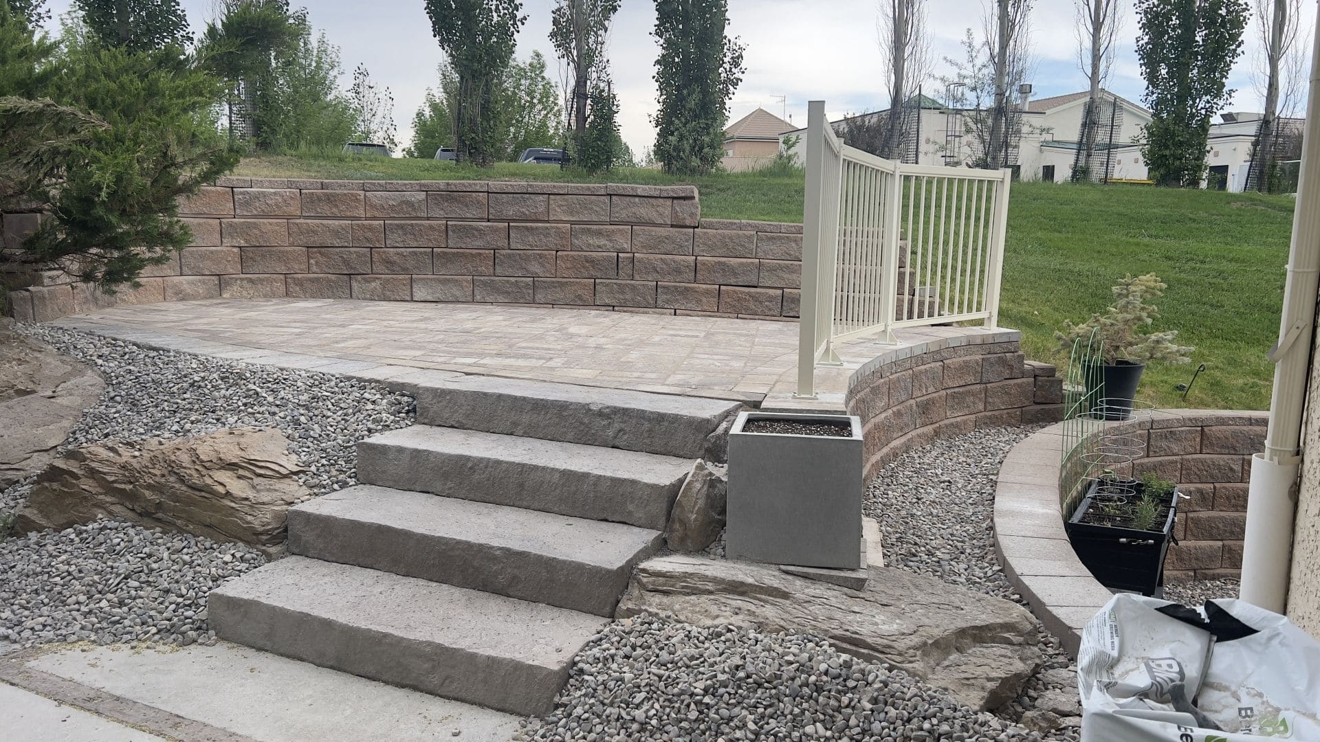 Paver installation project by Green Pro Landscaping in Lethbridge, Alberta
